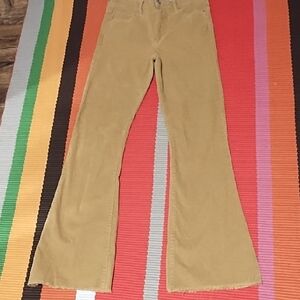 REgeneration EUC Tan Corduroy Flare Hippie Pants Size 3/26" By Celebrity Pink.